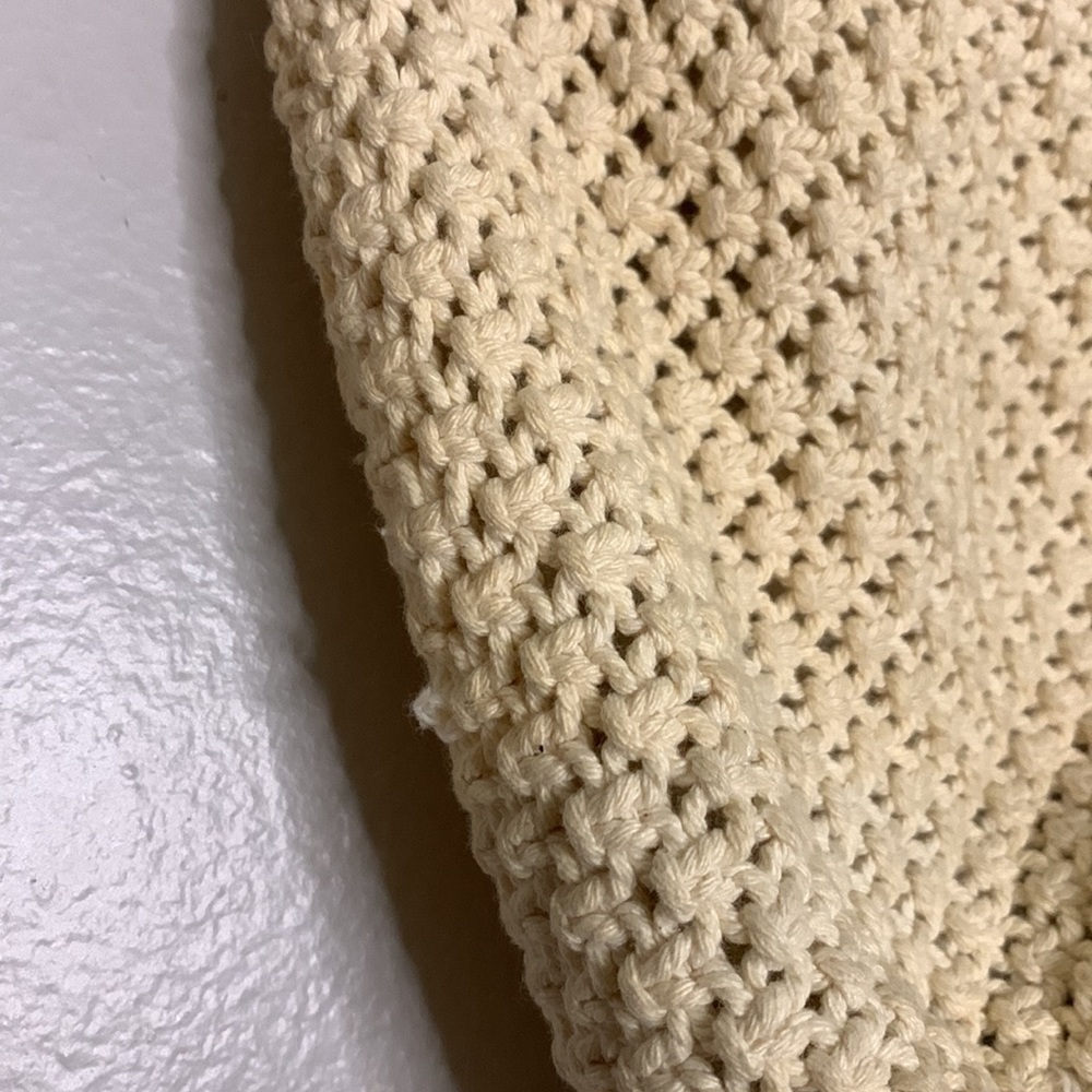 Vintage macramé woven off-white Crossbody shoulder bag purse one size - Picture 4 of 7